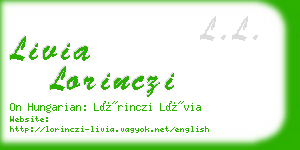 livia lorinczi business card